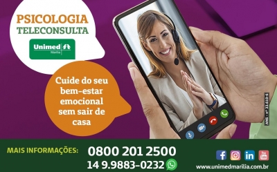 Unimed Marília oferece atendimento psicológico online para seus beneficiários 