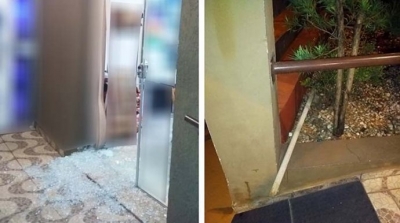 Homem usa enxada para quebrar vidro e furtar padaria, mas acaba preso 