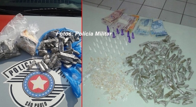 Dupla é presa vendendo drogas na vila Barros