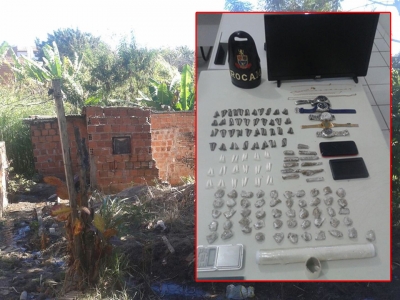 ROCAM e Canil prendem traficante no Argolo