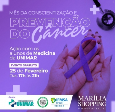 Marília Shopping recebe ação de conscientização sobre prevenção ao câncer   