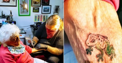 Aos 103 anos, vovó faz a 1ª tatuagem e revela segredo da longevidade