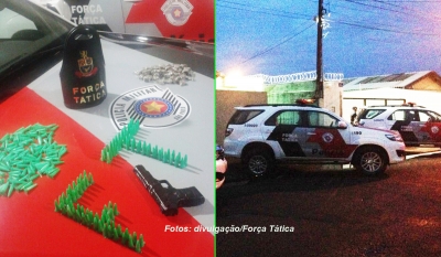 Força Tática captura acusado de assalto e apreende drogas na zona Sul.
