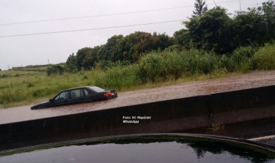 Temporal causa alagamento na SP-294