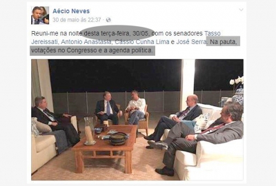 Janot reforça pedido de prisão de Aécio com foto no Facebook