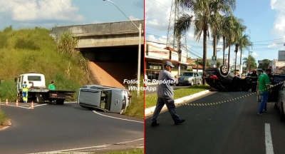 Em série! Veículos tombam e deixam motoristas feridos