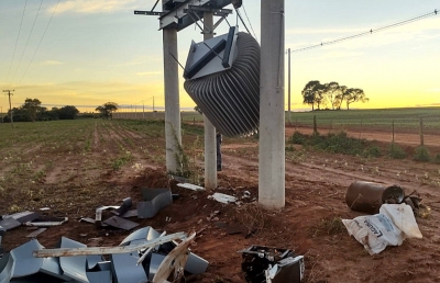 Polícias Rodoviária e Militar prendem trio furtando peças de transformador
