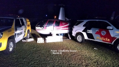 Piloto que seria Vera Cruz faz pouso forçado e polícia apreende quase 150 kg de drogas