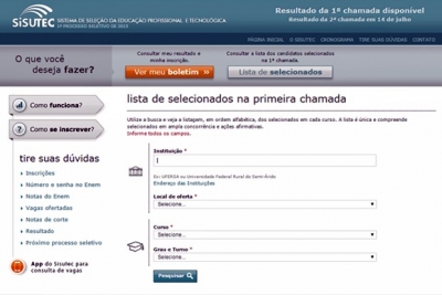 Primeira chamada de aprovados divulgada