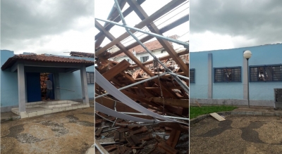 Telhado de igreja católica desaba em Júlio Mesquita