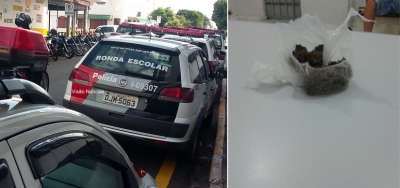 PM apreende com adolescentes droga que seria distribuída festa escolar