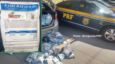 Homens são presos pela PRF transportando contrabando de agrotóxicos chineses