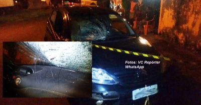 Homem embriagado atropela casal e deixa moça de 16 anos em estado grave.