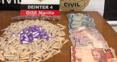 Tráfico: rapaz é preso pela DISE de Marília com a 