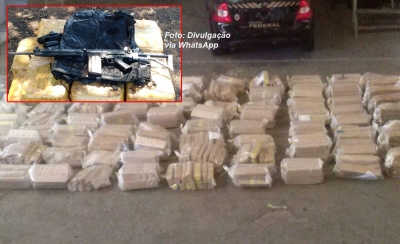 Quase 5 toneladas de drogas e armas são apreendidas no meio de carga de frango
