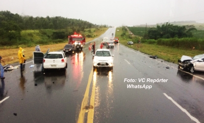 Chuva provoca grave acidente na SP-294
