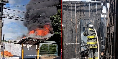 Incêndio destrói casa na avenida República, em Marília 