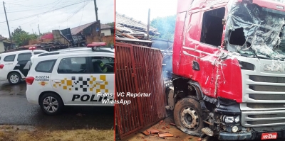 Fuga alucinada: carreta é perseguida por quase 200 km e só para após acidente em Rosália