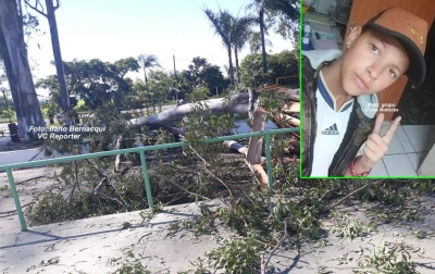 Galho de eucalipto cai em praça e mata garoto de 14 anos, na região