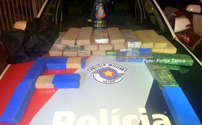 Força Tática apreende 27 quilos de maconha e prende trio em Garça