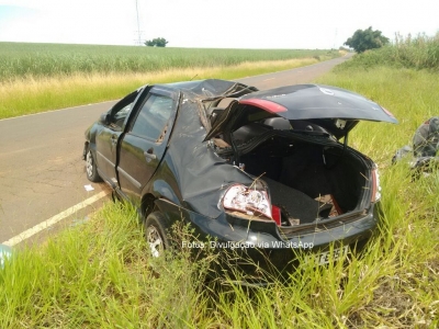 Capotamento é registrado em vicinal na região