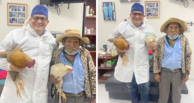 Médico realiza cirurgia em idoso de 80 anos que ofereceu 2 galinhas como pagamento