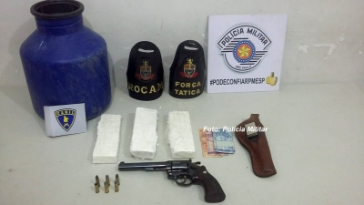 Tambor com drogas é apreendido durante operação da PM em Marília 