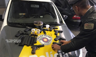 Depois de muita droga, Polícia Rodoviária apreende pistolas em Marília