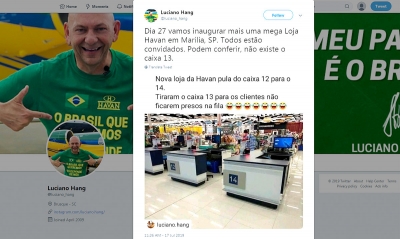 Loja da Havan em Marília não terá caixa número 13