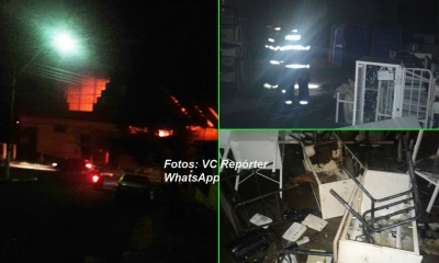 Incêndio quase destrói ginásio de esportes