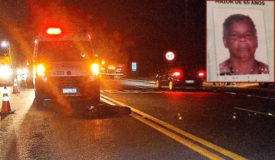 Idosa de 72 anos morre atropelada ao tentar atravessar a SP-294