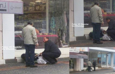 SOLIDARIEDADE: ajuda a andarilho mobiliza comerciários no centro