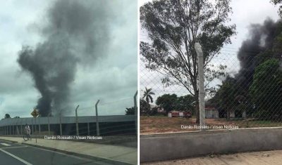 Incêndio em barracão mobiliza Corpo de Bombeiros