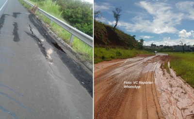 Erosão ameaça rodovia do Contorno em Marília
