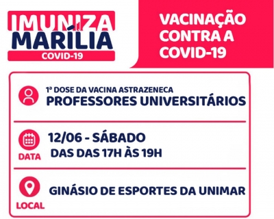 Prefeitura vai promover vacinação contra Covid-19 para professores universitários