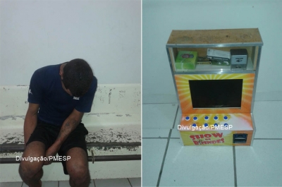 Polícia captura foragido da saidinha e apreende máquina caça-níquel