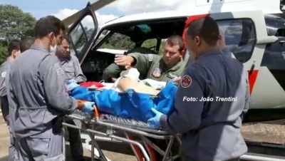 Trabalhador tem mão decepada e é socorrido de helicóptero Águia para tentar reimplante