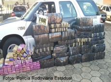 Polícia Rodoviária apreende                          quase uma tonelada de drogas