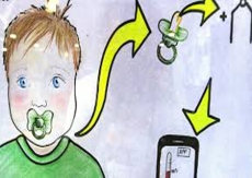 Alívio!! chupeta mede febre               e manda dados     pelo celular