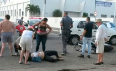 Queda de moto no centro