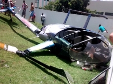 Queda de helicoptero                                 deixa criança e mais dois feridos