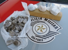 PM apreende drogas                na zona Sul