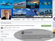 Azul nega queda de avião       em Marília, via Facebook