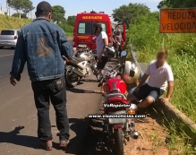 AGORA: Queda de moto                       fere motociclista na SP-294