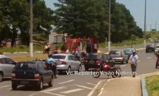 Motociclista fica ferido             em acidente com moto na zona norte