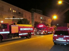 Incêndio em apartamento            mobiliza Bombeiros