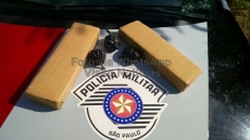 PM apreende droga                                     em matagal